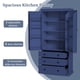 thumbnail image 1 of [Assembly Video Provided]TOPMAX 77inch Farmhouse Kitchen Pantry, Freestanding Tall Cupboard Storage Cabinet with 3 Adjustable Shelves, 8 Door Shelves, 3 Drawers for Kitchen, Dining Room, Blue, 1 of 3