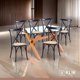 thumbnail image 2 of Comedor mesa de vidrio cross 140x90 + 6 sillas Crossback Madera Negras, 2 of 8