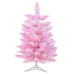 Mesa Christmas Tree Gloreyan De Pvc Rosa De 60 Cm Con Soporte
