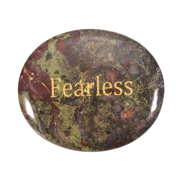 Uxcell Piedra de Preocupación Natural para el Pulgar, Piedra de Cristal Ovalada de 1.8"x1.5" con Palabras Inspiradoras, Roca de Bolsillo Cristales de Ansiedad para Mujeres, Marrón Rojo (Estilo 30)