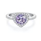 thumbnail image 2 of Anillos de Moissanita Azul/morado/rosa de 2 Uds para Mujer Color D Claridad VVS1 Anillos de Compromiso de Diamante de Plata Esterlina S925 Anillos de Boda de Moissanita con Corazón con Certificado, 2 of 9