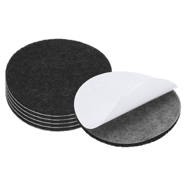 Uxcell 2.5" Diámetro Base de Lámpara Fieltro 6Pcs 3mm Grosor Redondo Suave Adhesivo Fieltro Negro