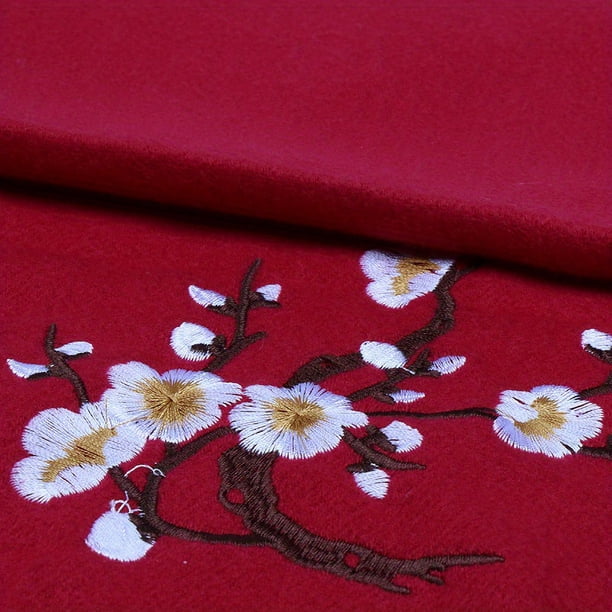 Plum Embroidered Imitation Cashmere Scarf Large Blanket Scarf Shawl Outdoor Autumn & Winter Thickened Warm Scarf