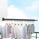 thumbnail image 2 of 1pc Aluminum Alloy Folding Drying Rack, Clothes Drying Rack, Foldable Telescopic Drying Rack, Wall-mounted Collapsible Drying Rack, Space Saver Clothes Rack With Hooks, For Balcony, Laundry, Bathroom, 2 of 3
