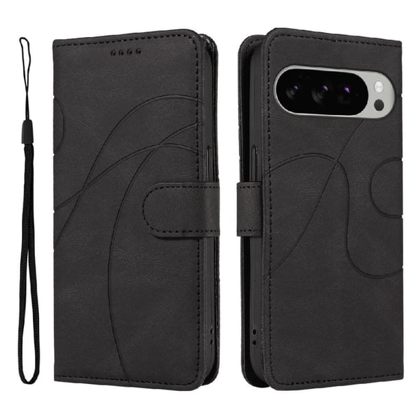 Funda tipo cartera con tapa para Google Pixel 10 Pro XL con tarjetero, soporte y cubierta magnética Negro