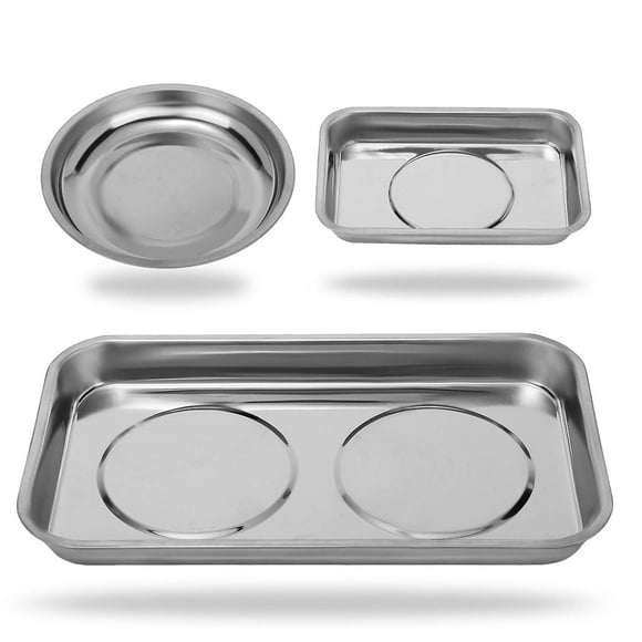 Juego de soportes magnéticos para bandejas VASTOOLS de acero inoxidable de 3 piezas
