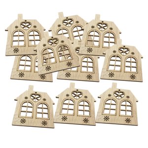 Magideal - 10X Rodajas De Madera Navideñas, Recortes De Madera Sin Terminar Con Cuerda, Decoración Navideña Para Álbumes De Recortes, Pintura, Proyectos Artesana Casa