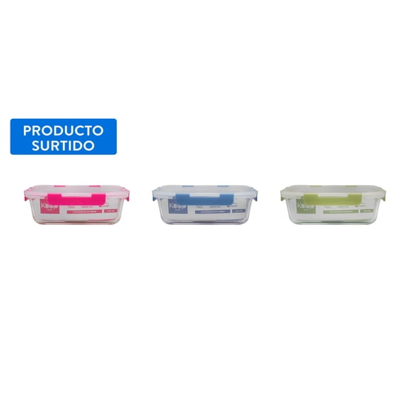 Hermético De Vidrio 1520ML 2 Piezas color surtido, 1 Un