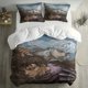 thumbnail image 1 of 3pcs Heavy Armor Warrior Floating Horn Pattern Digital Print Bedding Set Made of 100% Polyester Skin-Friendly Fabric, 1 of 1