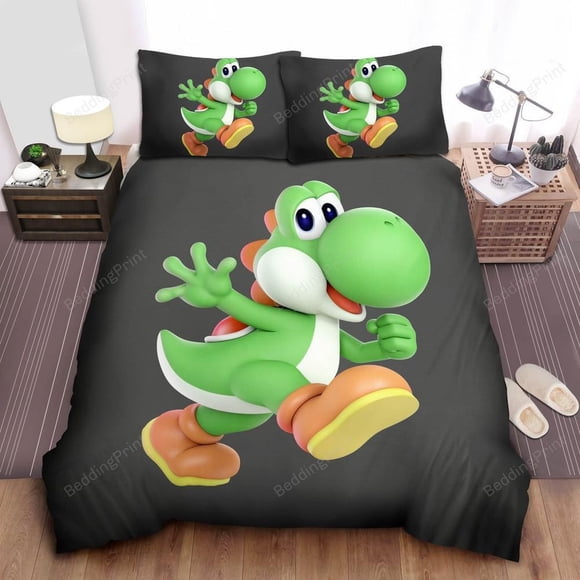 Super Smash Bros Ultimate Yoshi Quilt Duvet Cover Set Bedroom Decor Bedding3-Piece Bedding Set