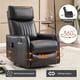 thumbnail image 3 of Black Faux Leather Heat Massage Manual Recliner Chair with Rocker and Swivel for Living Room, 3 of 3