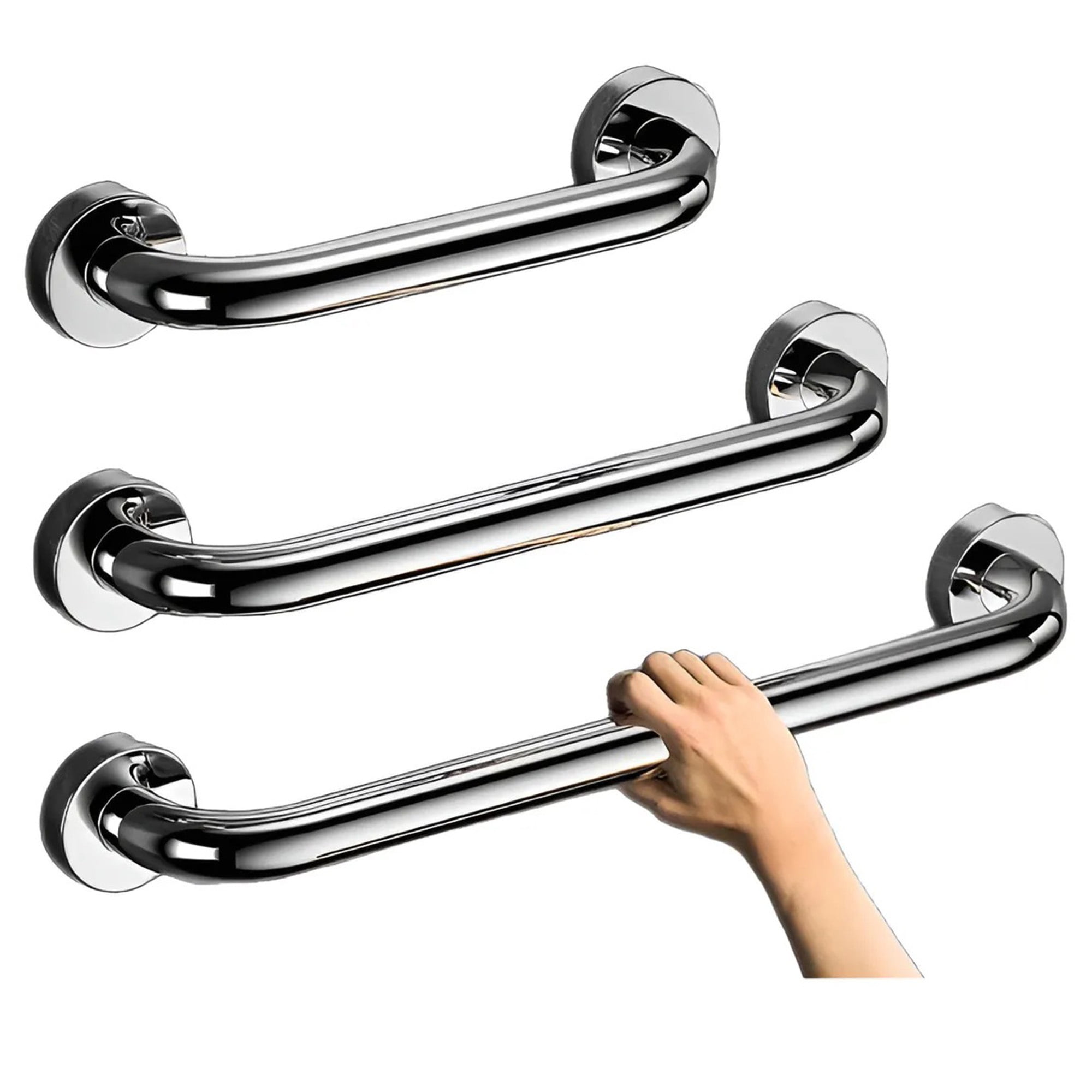 Genérica - Pack 3 Manillas Barra Seguridad Baño Ducha Pasamanos Bañera 30cm+40cm+60cm