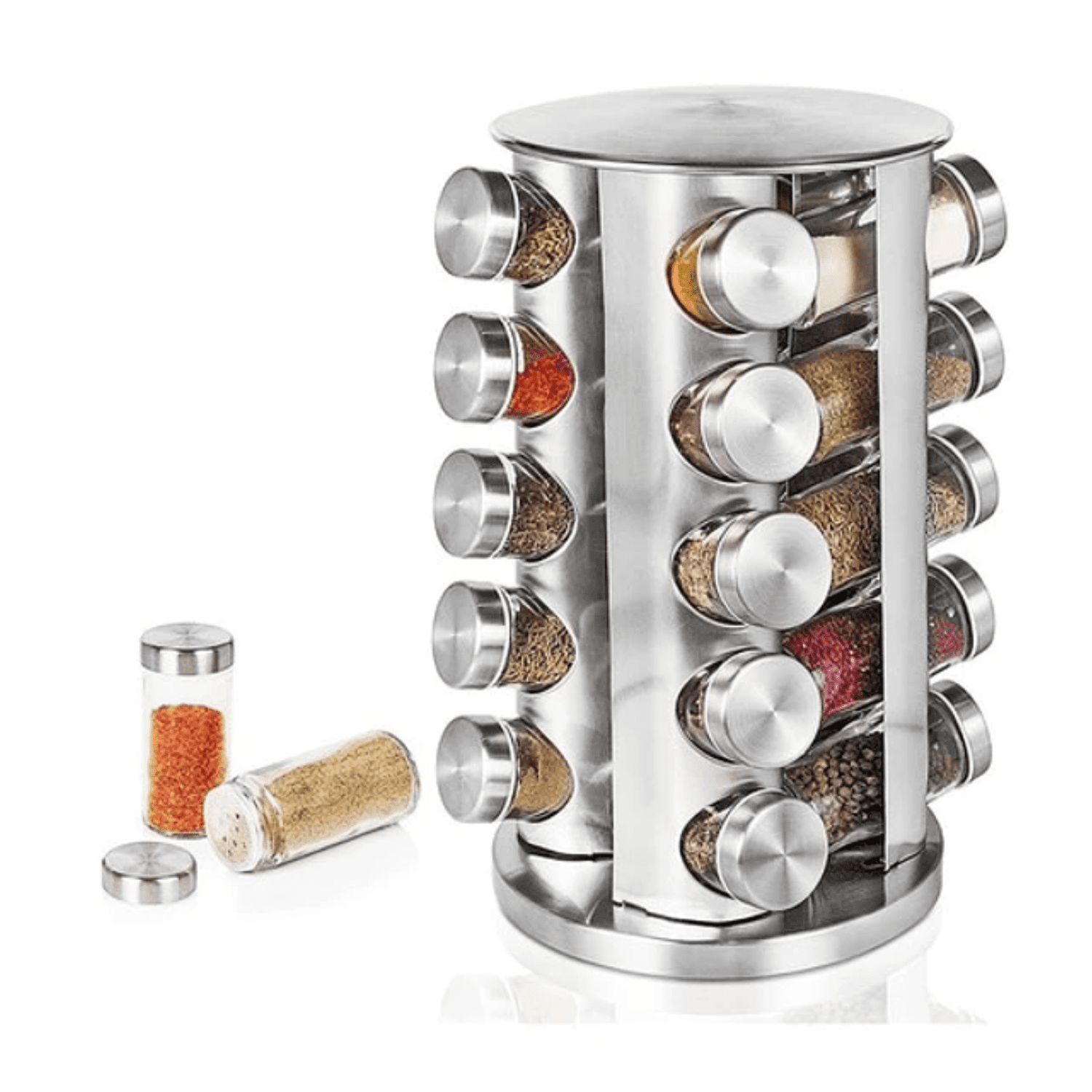 Crusec - Rack Condimentero Especiero Giratorio Cocina 20 Pc