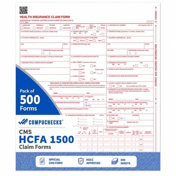 Formularios de Reclamo CMS-1500 Compuchecks 500 hojas 02/12