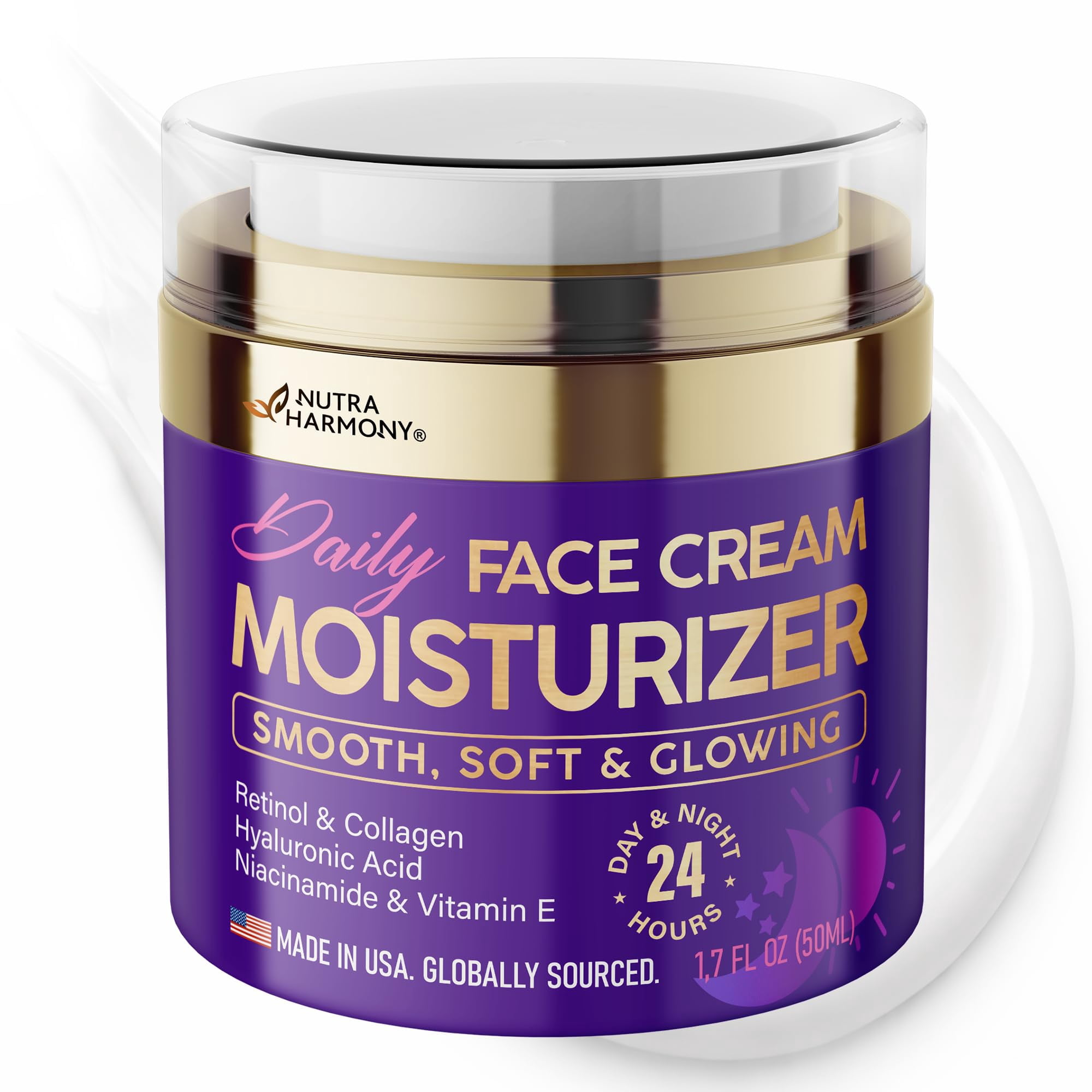 Crema Hidratante Facial Nutraharmony Daily Cream 50 Ml Con Colágeno