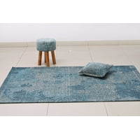 Decoghar - Cojin Deco Cojin Jacquard Azul Diseño Vintage 0,4X0,4 Mts