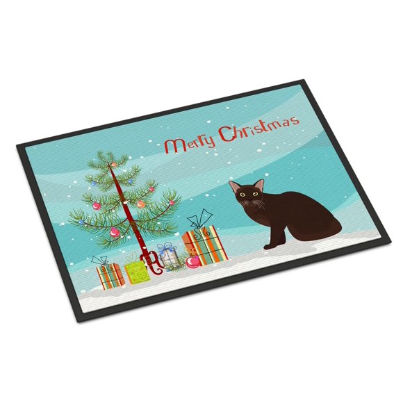 Caroline's Treasures CK4753JMAT Felpudo Navideño con Gato Birmano #1 24 × 36 cm para Entrada, Uso Interior y Exterior, Antideslizante y Lavable, Pelo Bajo