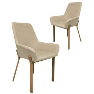 Habita2 Chile - Pack 2 Sillas De Comedor Brito Con Apoyabrazos - Beige