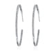 thumbnail image 1 of Argolla Grande Plata 925 Zirconia Punto De Luz Pendiente Aro, 1 of 3