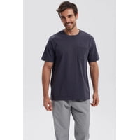 Fashionspark - Polera Hombre Básica Con Bolsillo Marengo