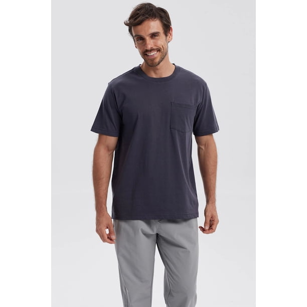 Polera Hombre Básica Con Bolsillo Marengo