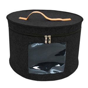 Magideal - Caja De Almacenamiento Para Sombreros, Caja Para Sombreros, Contenedor De Almacenamiento Apilable Para Mujeres Y Hombres, Cubo Organizador De Fieltro, , Negro 33X26Cm