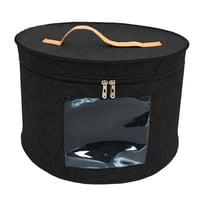 Magideal - Caja De Almacenamiento Para Sombreros, Caja Para Sombreros, Contenedor De Almacenamiento Apilable Para Mujeres Y Hombres, Cubo Organizador De Fieltro, , Negro 33X26Cm