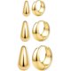 thumbnail image 1 of BESTEEL Set de 3 pares de aros tipo argolla pequeños de oro de 14 quilates para mujer, 1 of 1