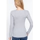 thumbnail image 2 of Saronite Camiseta Térmica Básica de Manga Larga con Cuello Redondo y Canalé, Gris Jaspeado (para Mujer), 2 of 4
