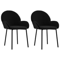 Sillas De Comedor Vidaxl, Modernas, Acolchadas En Terciopelo, Color Negro (Juego De 2)