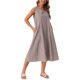 thumbnail image 4 of INSPIRE CHIC Vestidos sin mangas a cuadros para mujer, ajuste holgado casual, vestido midi de cuadros con bolsillos, atuendos de verano, S marrón oscuro, 4 of 6