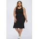 thumbnail image 1 of Vestido Midi de Tirantes con Abertura Lateral y Canalé de Talla Grande, 1 of 5