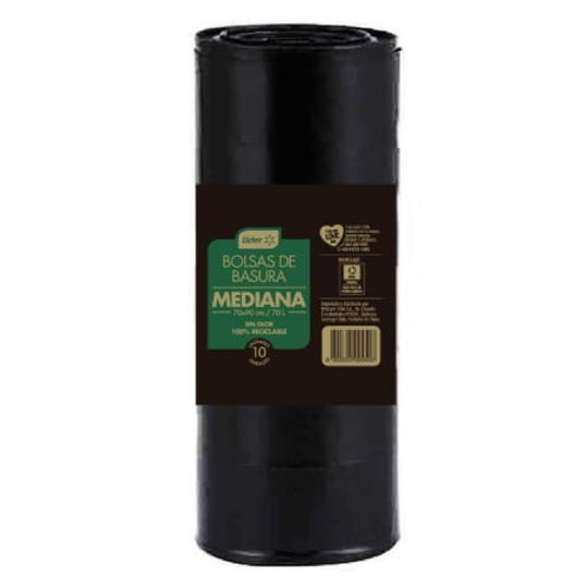 Bolsa De Basura Mediana 70x90 Cm 10 Un Lider