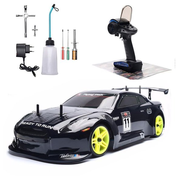 Coche RC BINGXMF 1/10 Nitro 80 km/h 4WD con Chasis de Aluminio