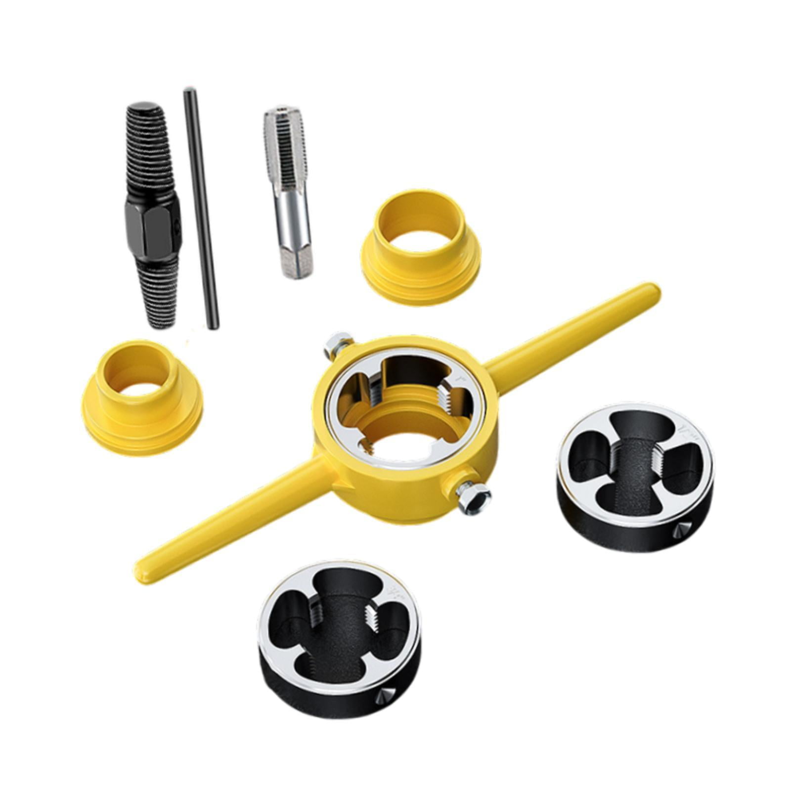 Magideal - Herramienta De Roscado De Pvc, Conjunto De Extractores De Tornillos, Herramienta De Extracción De Pernos, 1/2 3/4 Accesorio De 1 Pulgada, Matrices, He Tap De Rosca De 0.75 Pulgadas