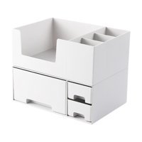 Bothyi - Organizador De Cajones De Escritorio Que Ahorra Espacio, Caja De Almacenamiento De Cosméticos Para Tocador, Color Blanco