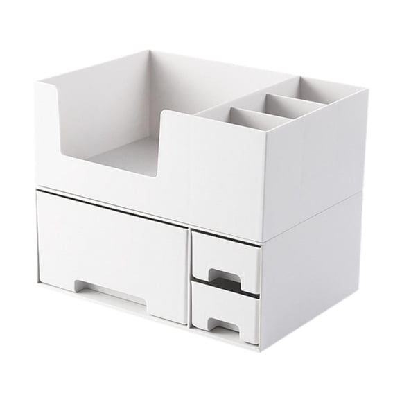 Organizador De Cajones De Escritorio Que Ahorra Espacio, Caja De Almacenamiento De Cosméticos Para Tocador, Color Blanco