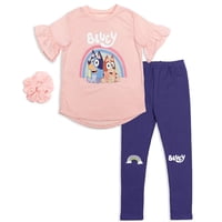 Conjunto De 3 Piezas Bluey Y Bingo Para Niñas Grandes Polainas Tipo Camiseta