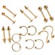 thumbnail image 5 of 16pcs 16g curvado barbell spike nariz ombligo ceja lengua anillo de oro, 5 of 5