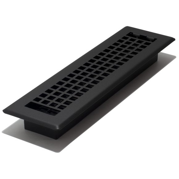 Rejillas decorativas Floor Register LTH212-BLK, 2 x 12 pulgadas, color negro