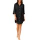 thumbnail image 2 of INSPIRE CHIC Camisón de Mujer con Botones, Vestido Camisero de Manga 3/4, Mini Camisón M Negro, 2 of 6