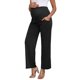 thumbnail image 4 of INSPIRE CHIC Pantalones de Trabajo de Maternidad Sobre el Vientre Pantalones de Embarazo - Alta Elasticidad, Pierna Ancha Suelta, Casual de Negocios L Negro, 4 of 6