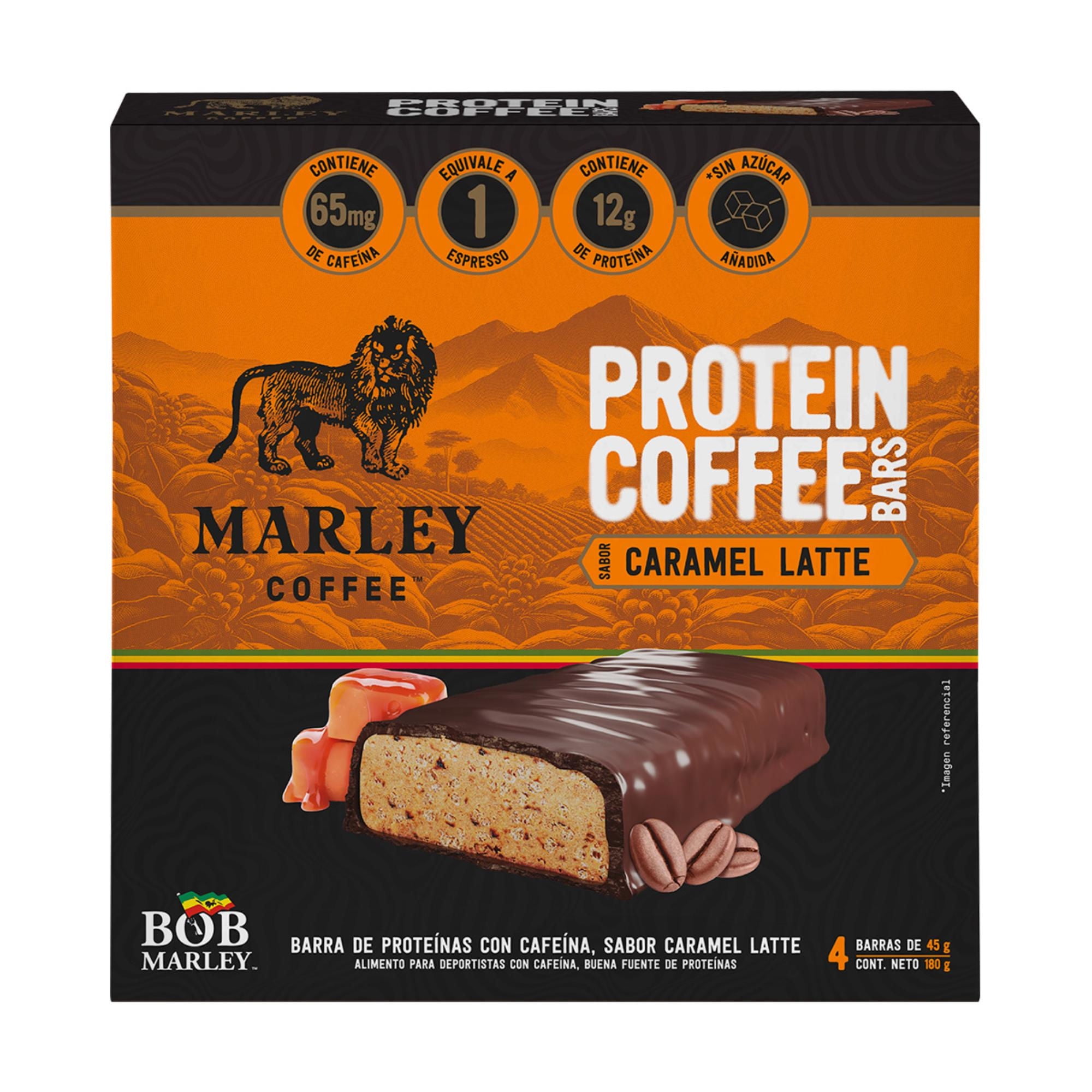 Barra Proteína Con Caféína Sabor Caramel Latte 180 Marley Coffee