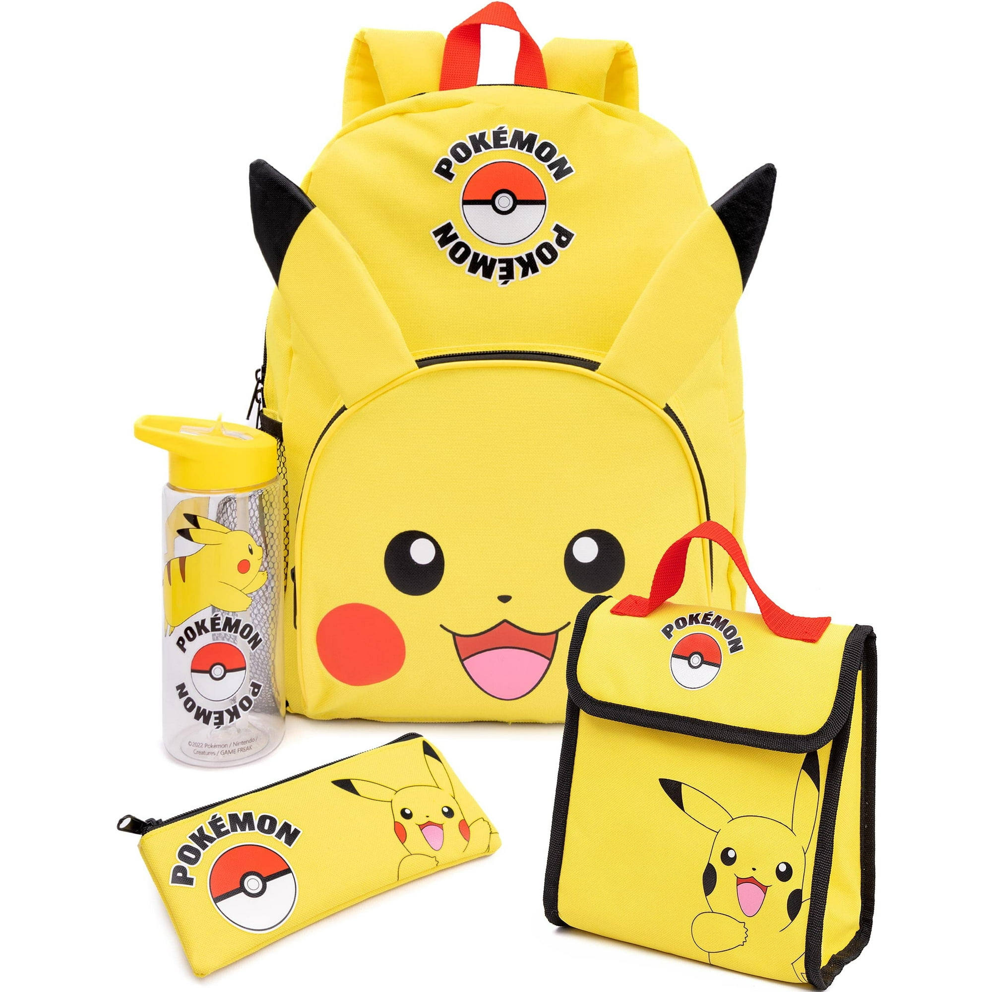 Set De Mochilas Pokémon Pikachu De 4 Piezas Con Lonchera Y Botella De Agua