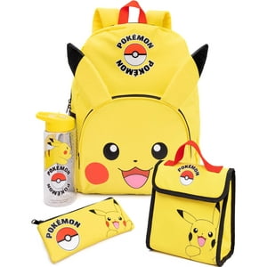 Set De Mochilas Pokémon Pikachu De 4 Piezas Con Lonchera Y Botella De Agua