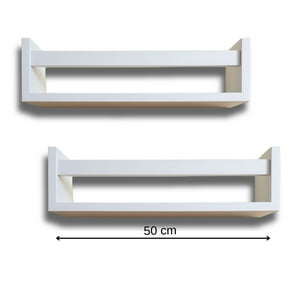 Viely Design - Set 2 Repisas Flotantes Librero Blancas