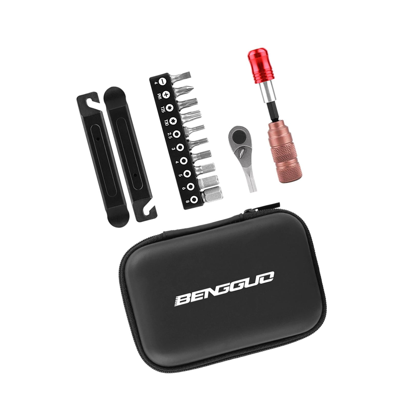 Magideal - Juego De Herramientas De Reparación De Bicicletas, Kit Multiherramienta Para Bicicletas, Liberación Rápida De Emergencia, Estuche Rígido, Juego De Rep Sin Parche De Llanta