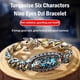 thumbnail image 2 of Pulsera de cuentas Dzi de nueve ojos con mantra turquesa de seis caracteres, pulsera de cuentas Dzi de nueve ojos giratorias con transferencia, pulsera amuleto de la suerte para la meditación que atra, 2 of 7