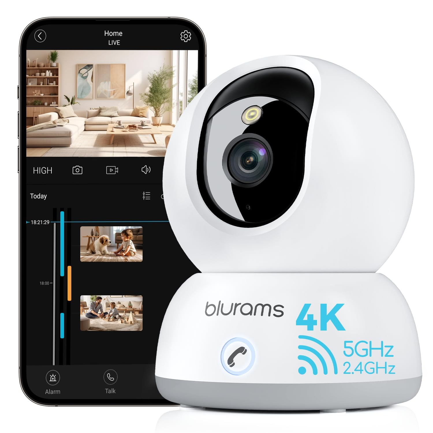 Cámara De Seguridad Blurams 4k Ultra Hd Wi-fi 6 Para Interiores