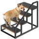 thumbnail image 1 of Escalera YATINEY para mascotas, 4 peldaños para perros pequeños, 52 cm de altura, color marrón rústico, 1 of 9